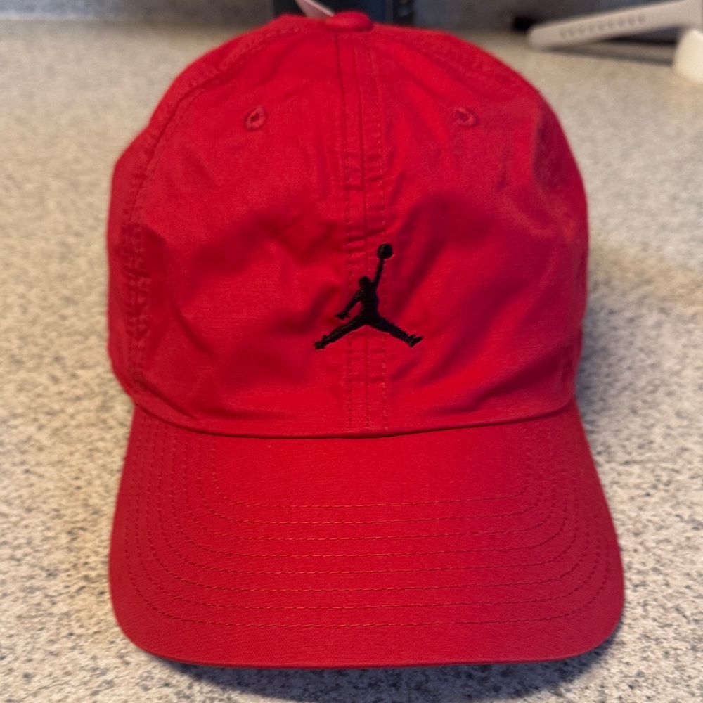 Jordan Red Cap with Black Logo